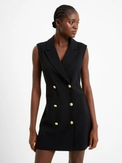 French Connection Whisper Sleeveless Tux Mini Dress