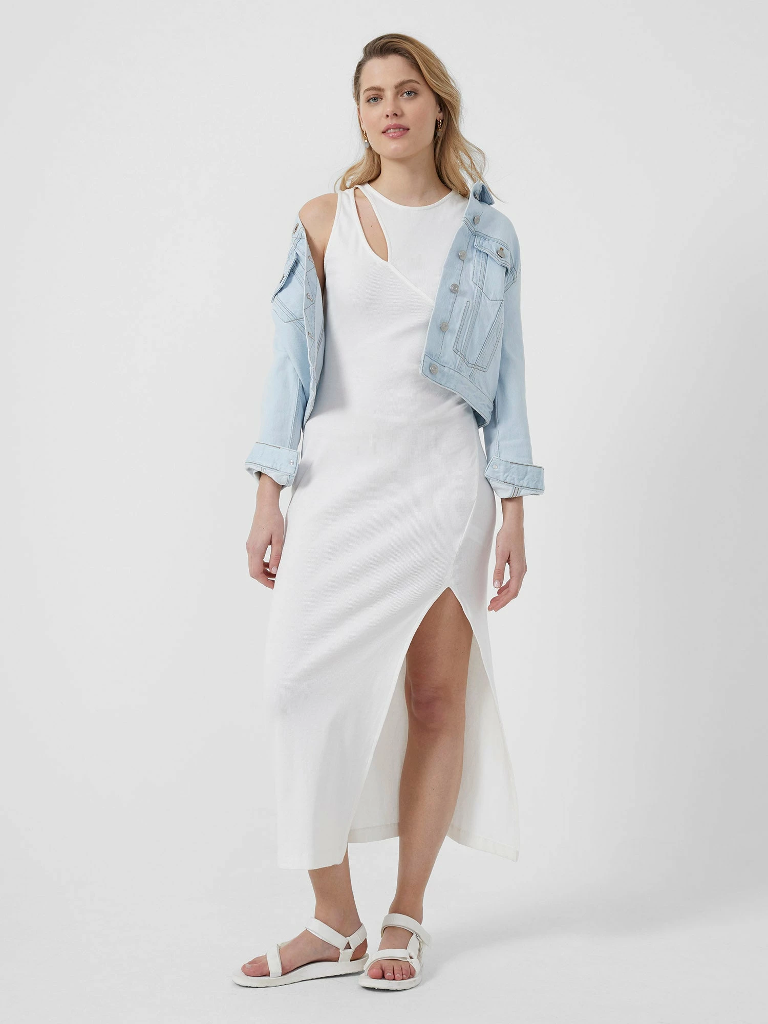 French Connection Rasha Organic Ribbed Jersey Dress 4 French Connection Rasha Organic Ribbed Jersey Dress - Image 3