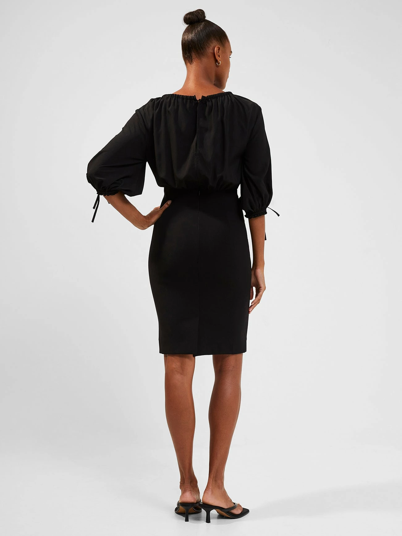 French Connection Courtney Crepe Mix Fitted Mini Dress 6 French Connection Courtney Crepe Mix Fitted Mini Dress - Image 4