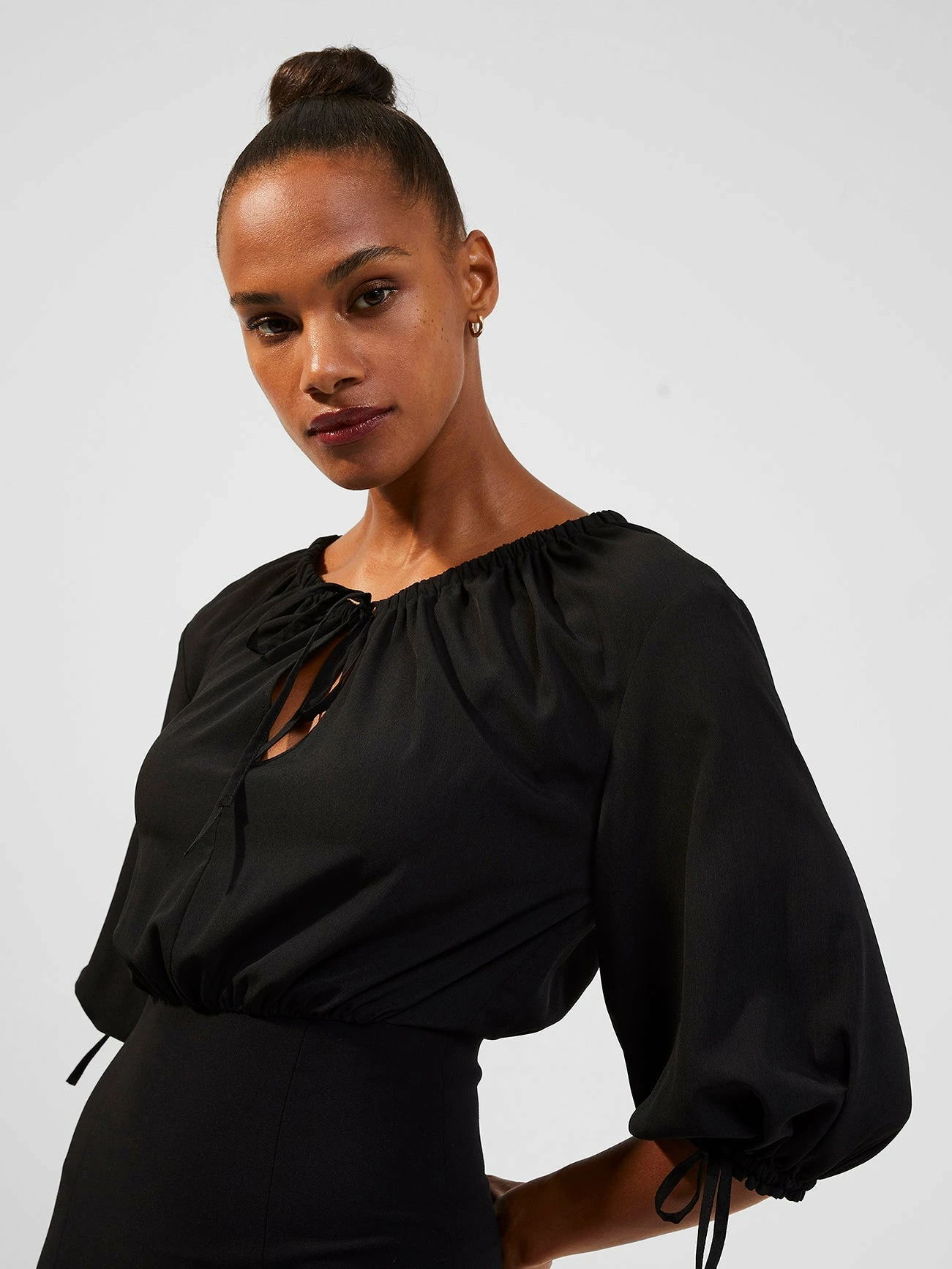 French Connection Courtney Crepe Mix Fitted Mini Dress 4 French Connection Courtney Crepe Mix Fitted Mini Dress - Image 2