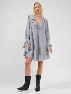 French Connection Acantha Organic Striped V-Neck Dress