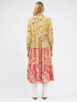 French Connection Blossom Tiered Button-Front Midi Dress 10 French Connection Blossom Tiered Button-Front Midi Dress -French Connection Shop 71SBH 01 3122copy