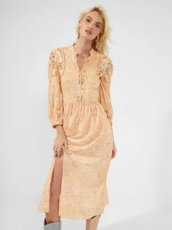 French Connection Adena Embroidered Front-Split Dress 10 French Connection Adena Embroidered Front-Split Dress -French Connection Shop 71SCB 20 510copy