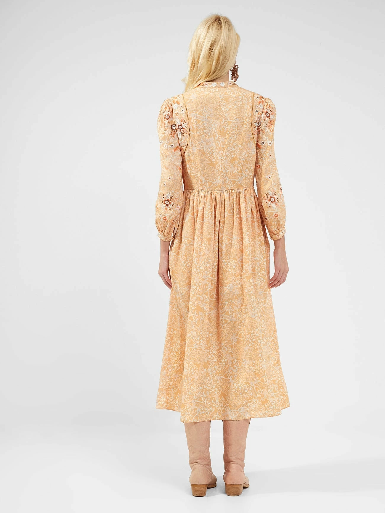 French Connection Adena Embroidered Front-Split Dress 5 French Connection Adena Embroidered Front-Split Dress - Image 3