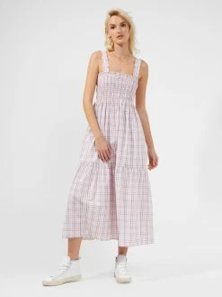 French Connection Yaki Organic Check Sun Dress