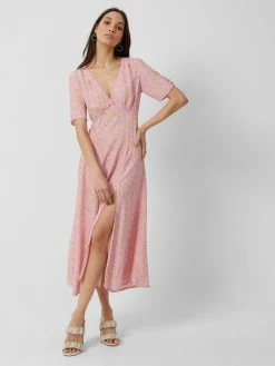 French Connection Stacie Daisy Drape Midi Dress