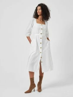 French Connection Lavanna Poplin Square-Neck Dress