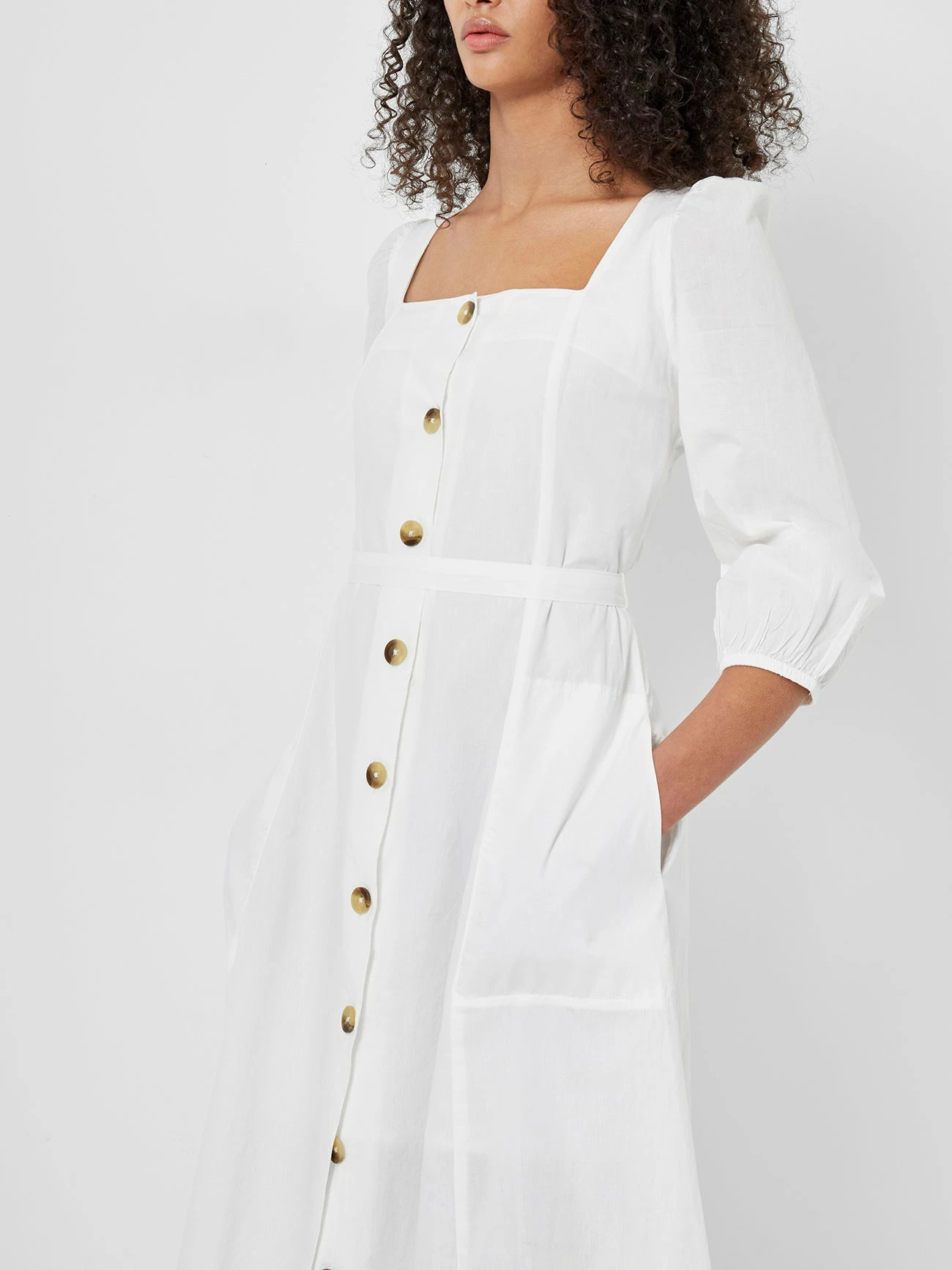 French Connection Lavanna Poplin Square-Neck Dress 6 French Connection Lavanna Poplin Square-Neck Dress - Image 4