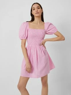 French Connection Artina Gingham Smocked Mini Dress