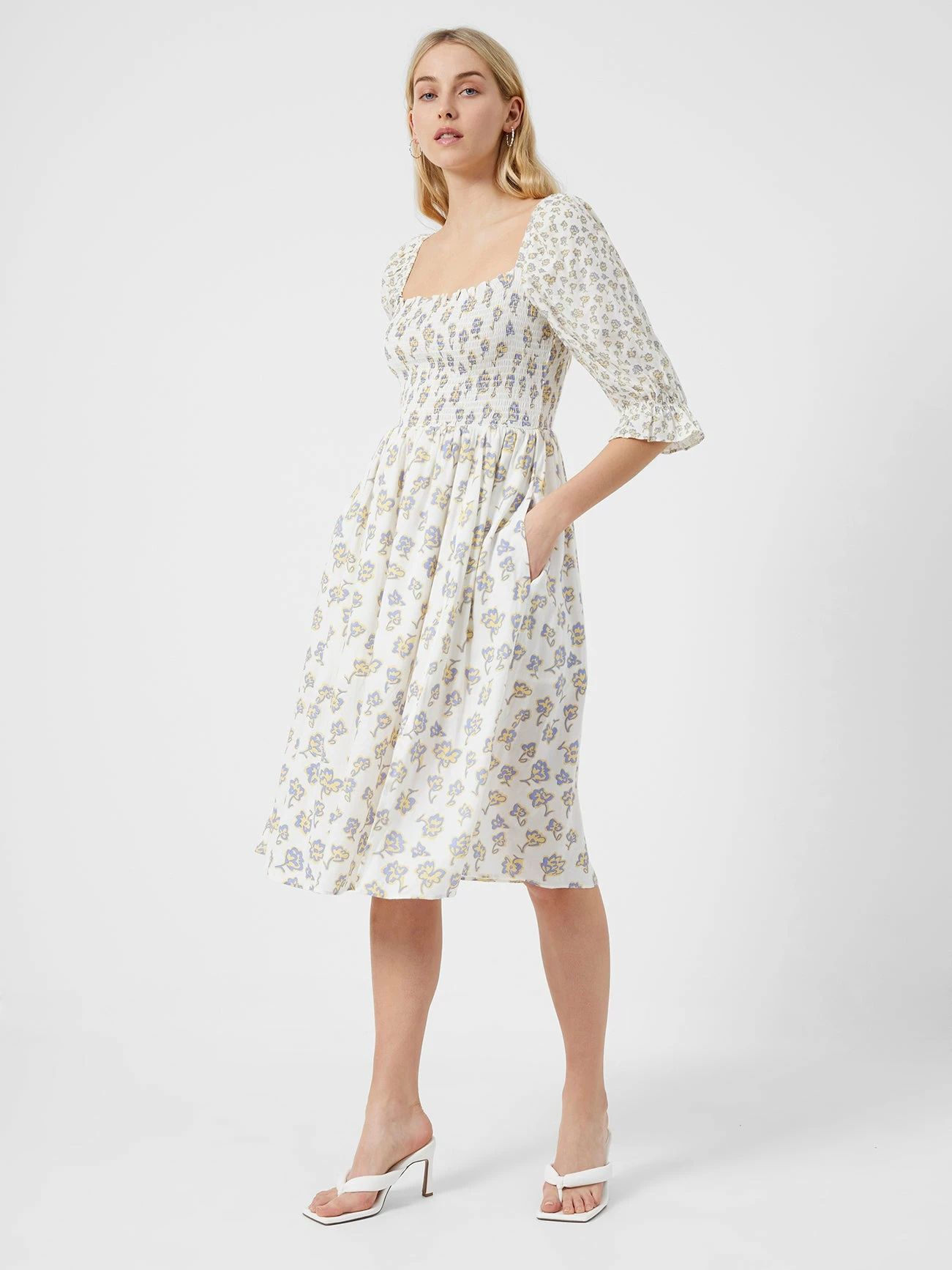 French Connection Doria Smock Balloon-Sleeve Dress 4 French Connection Doria Smock Balloon-Sleeve Dress - Image 2