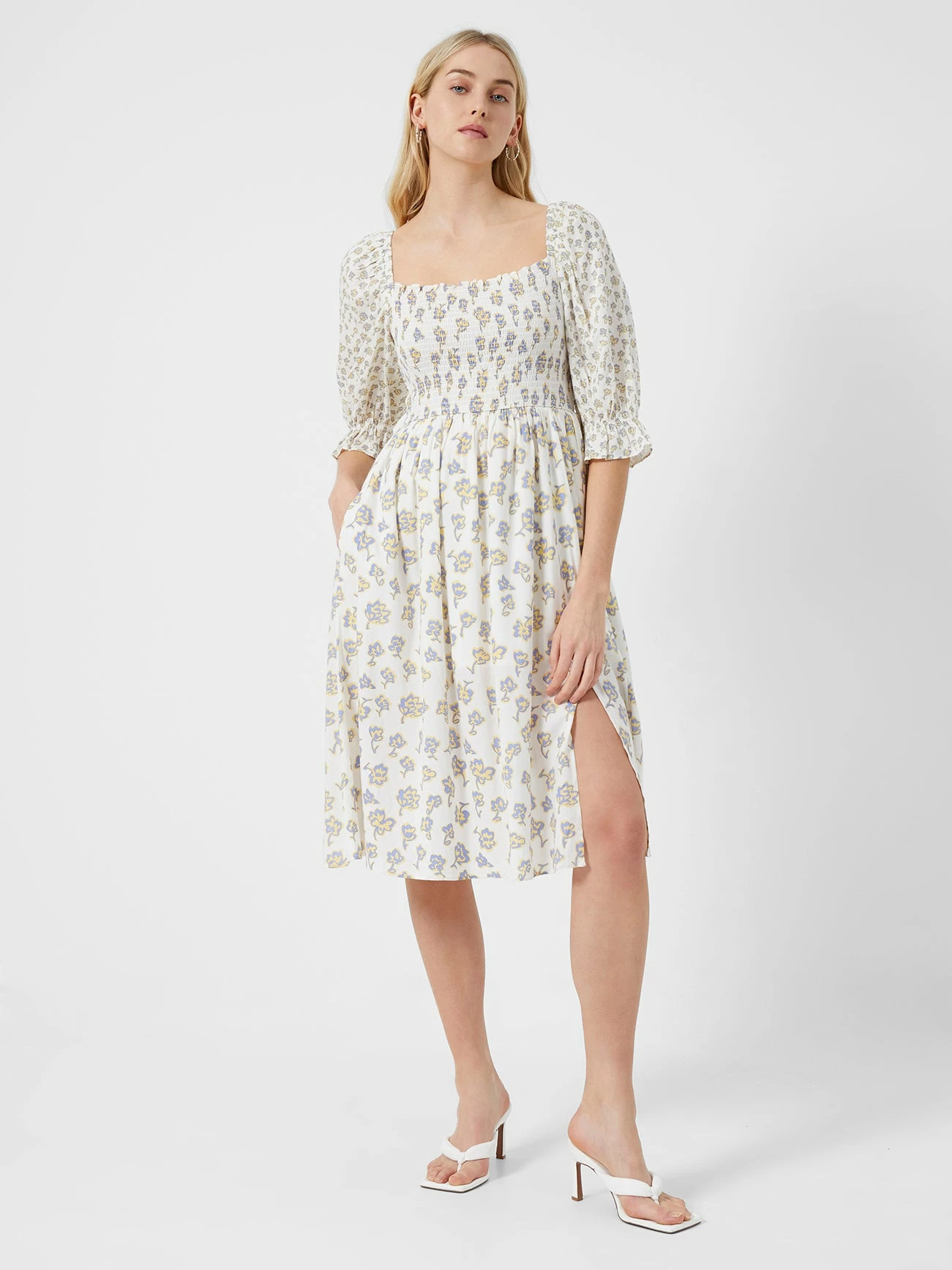 French Connection Doria Smock Balloon-Sleeve Dress 5 French Connection Doria Smock Balloon-Sleeve Dress - Image 3