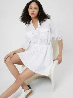 French Connection Ahia Cotton-Linen Shirt Mini Dress