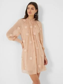 French Connection Aziza Lace High Neck Mini Dress