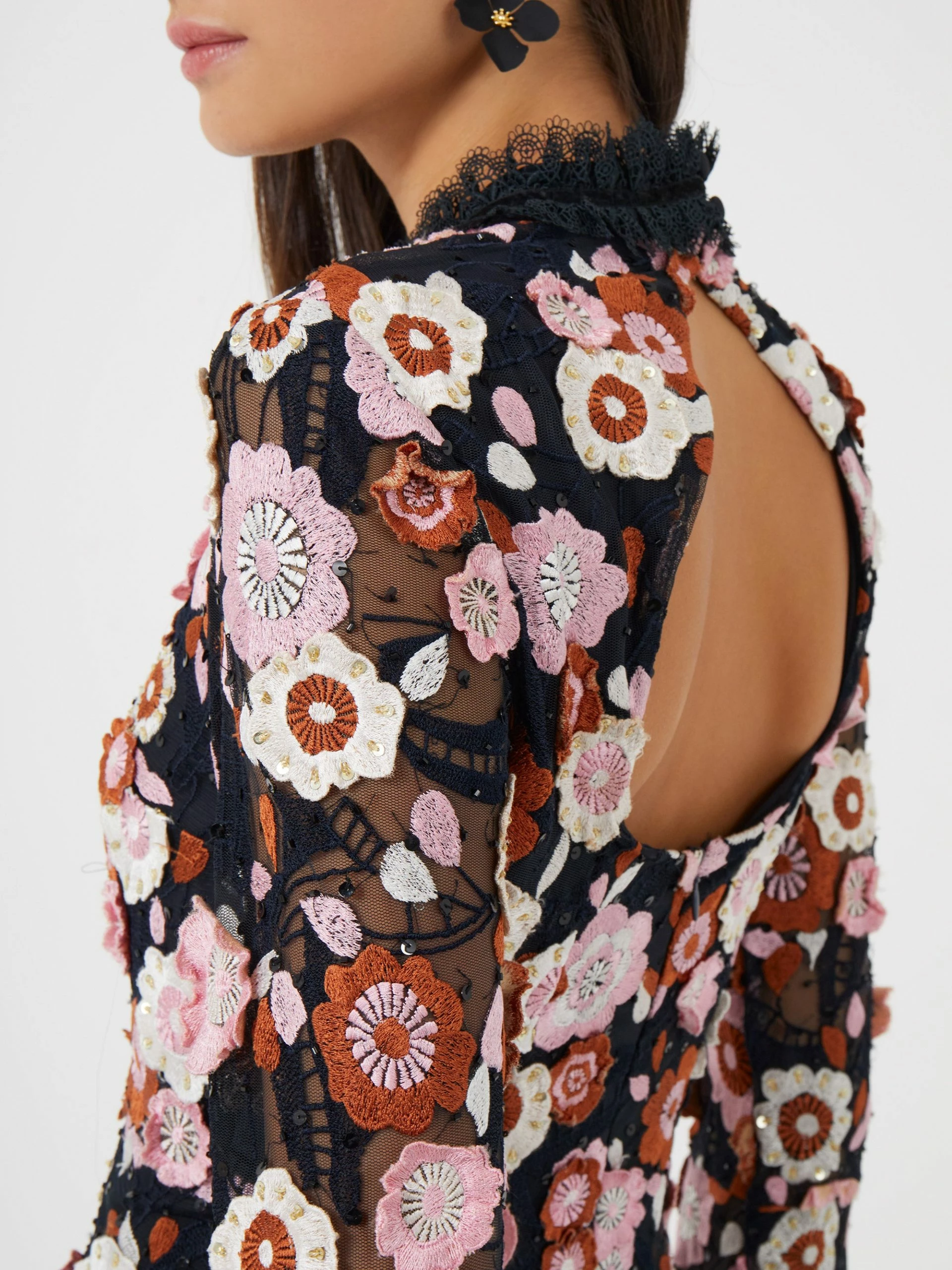 French Connection Astrida Aliyha Lace Embroidered Mini Dress 5 French Connection Astrida Aliyha Lace Embroidered Mini Dress - Image 3