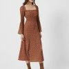 French Connection Francine Callie Drape Smocked Midi Dress
