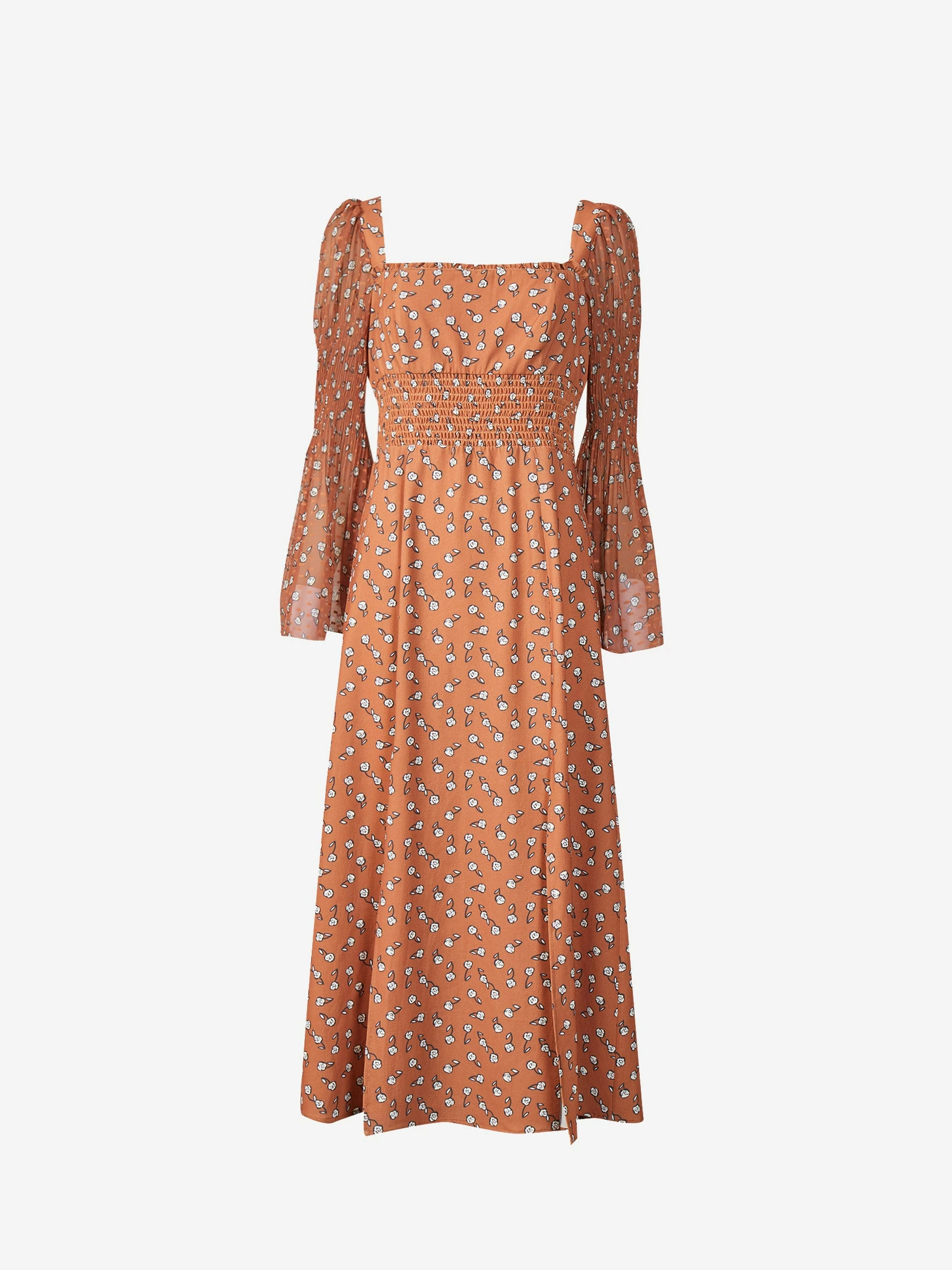 French Connection Francine Callie Drape Smocked Midi Dress 8 French Connection Francine Callie Drape Smocked Midi Dress - Image 6