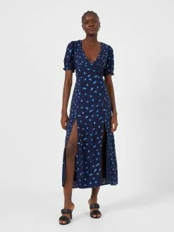 French Connection Bhelle Collete Eco Open Back Detail Midi Dress