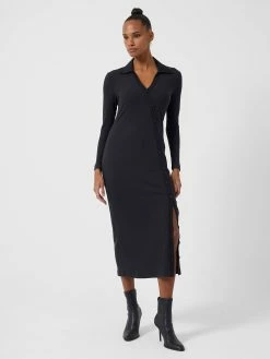 French Connection Reina Ribbed Jersey Midi Dress -French Connection Shop 71TBX01 2348copy