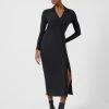 French Connection Reina Ribbed Jersey Midi Dress -French Connection Shop 71TBX01 2355copy