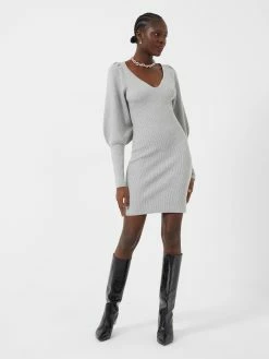 French Connection Lydia Knit Balloon Sleeve Mini Dress