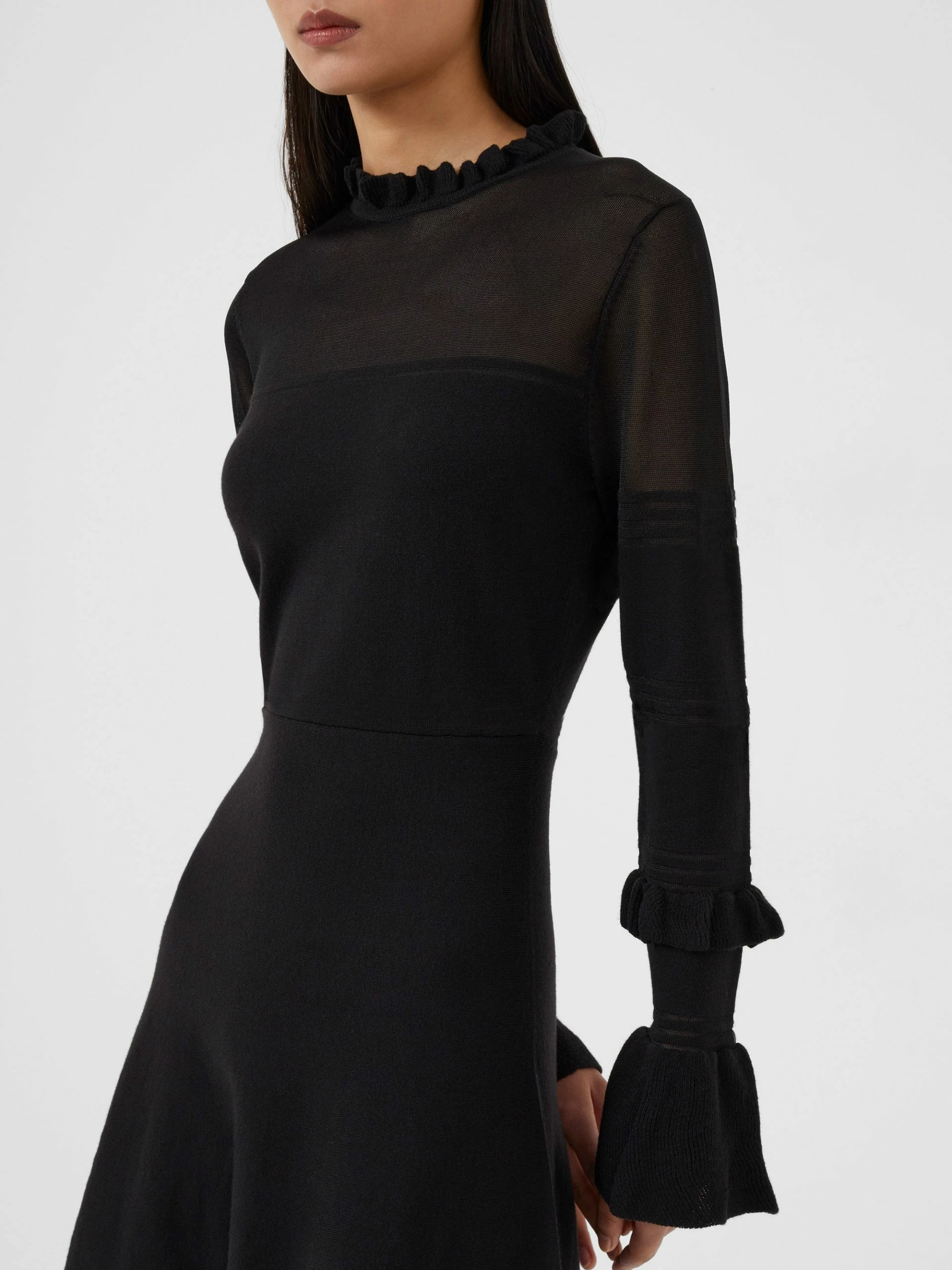 French Connection Lindsey Mesh Frill Mini Dress 7 French Connection Lindsey Mesh Frill Mini Dress - Image 5