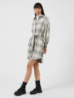 French Connection Arla Flannel Belted Shirt Dress