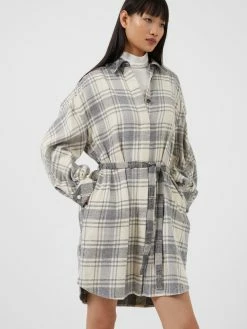 French Connection Arla Flannel Belted Shirt Dress -French Connection Shop 71TDH10 1431 copy