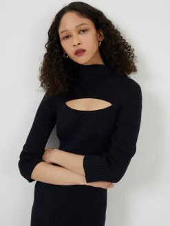 French Connection Mathilda Knit Cut-Out Midi Dress 12 French Connection Mathilda Knit Cut-Out Midi Dress -French Connection Shop 71TDJ01 185