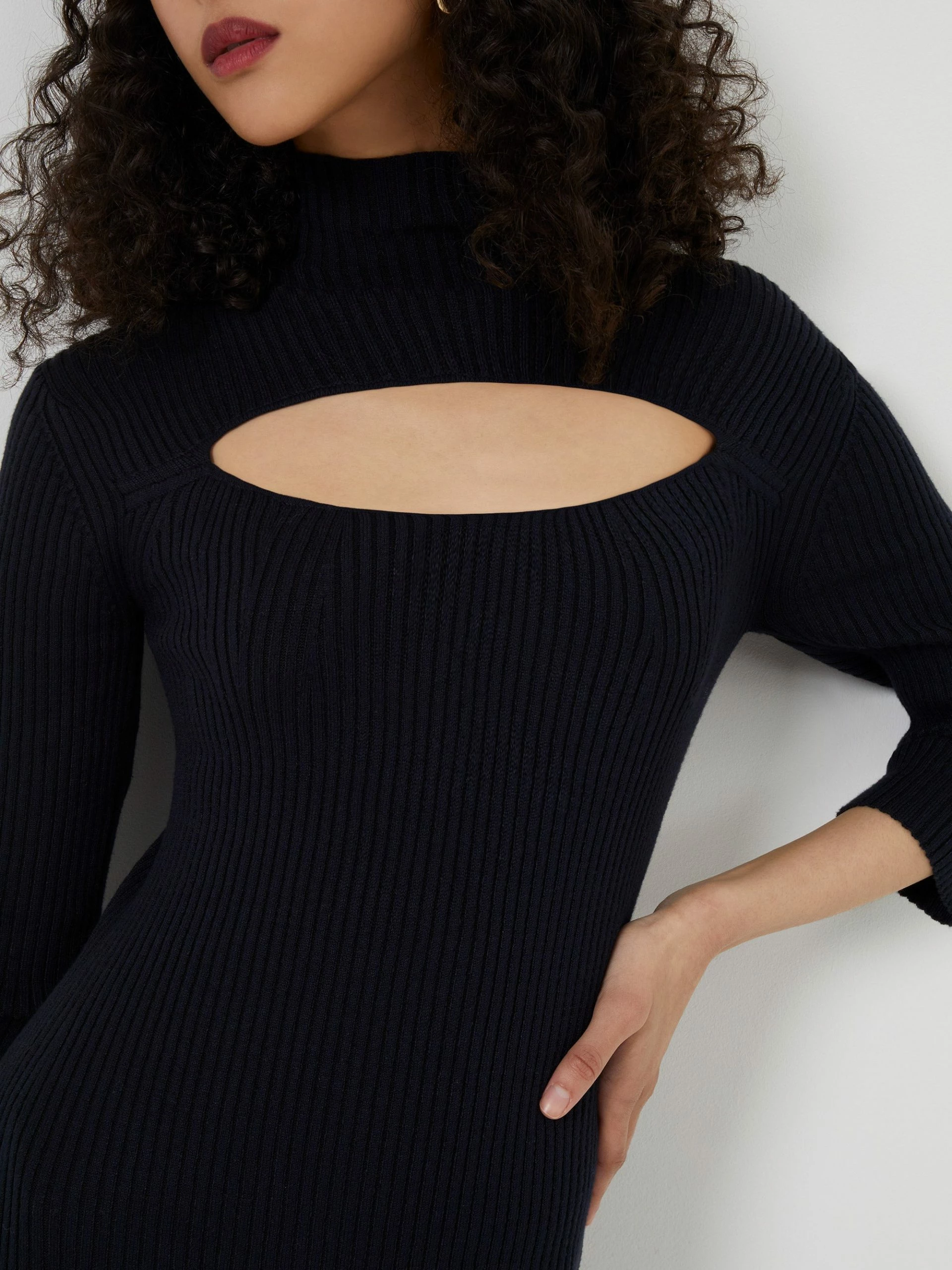 French Connection Mathilda Knit Cut-Out Midi Dress 7 French Connection Mathilda Knit Cut-Out Midi Dress - Image 5