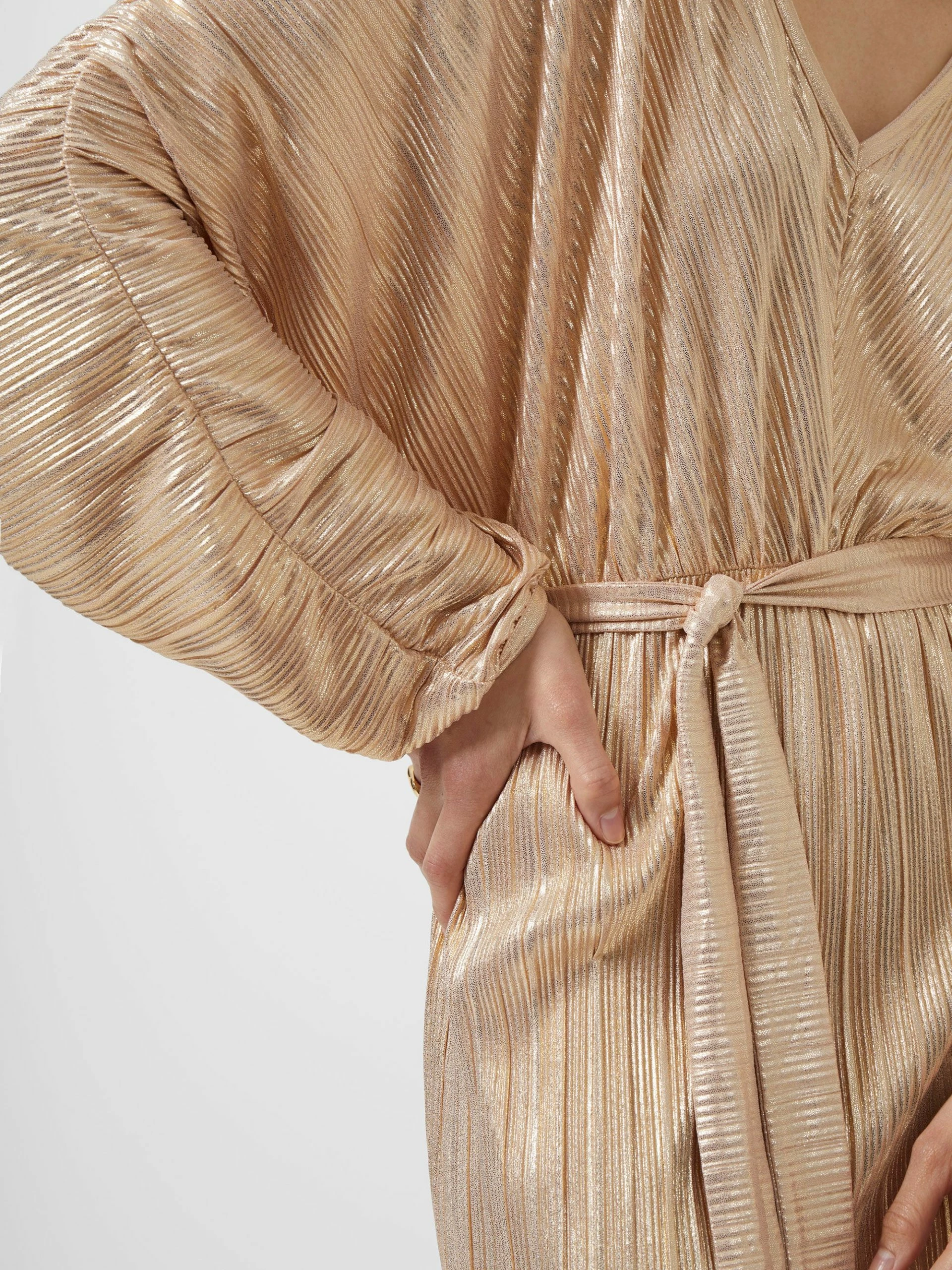 French Connection Sky Jersey Shimmer Belted Midi Dress 5 French Connection Sky Jersey Shimmer Belted Midi Dress - Image 3