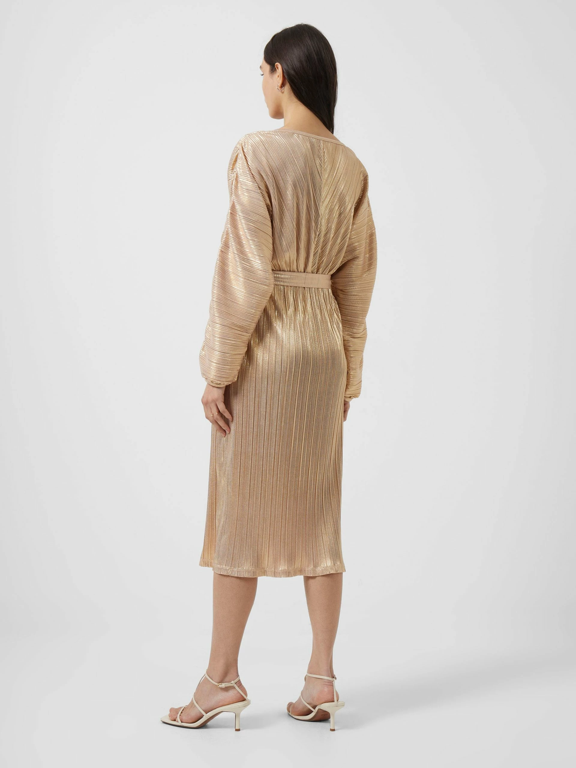 French Connection Sky Jersey Shimmer Belted Midi Dress 6 French Connection Sky Jersey Shimmer Belted Midi Dress - Image 4