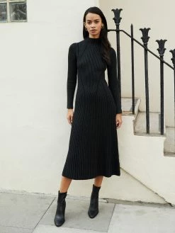 French Connection Mari Rib Illusion Midi Dress