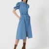 French Connection Zaves Chambray Puff Sleeve Shirt Dress 2 French Connection Zaves Chambray Puff Sleeve Shirt Dress -French Connection Shop 71TGD40 3628 ecom