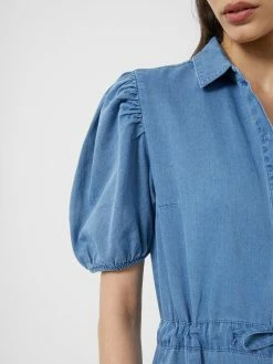 French Connection Zaves Chambray Puff Sleeve Shirt Dress -French Connection Shop 71TGD40 3688copy