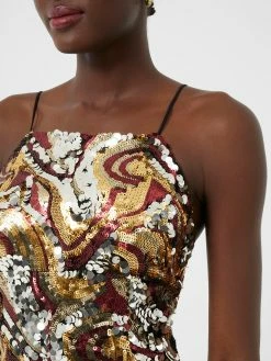 French Connection Anadia Sequin Embellished Tie Back Mini Dress -French Connection Shop 71TGE90 793 copy