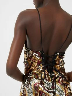 French Connection Anadia Sequin Embellished Tie Back Mini Dress -French Connection Shop 71TGE90 910 copy