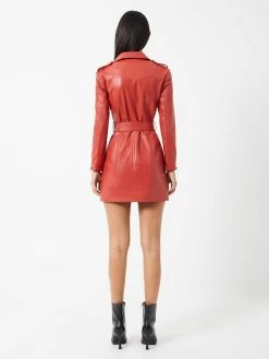 French Connection Etta Vegan Leather Belted Mini Dress -French Connection Shop 71TGF60 2copy