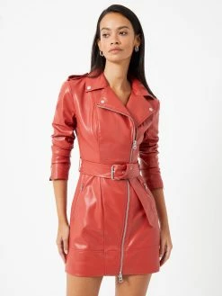 French Connection Etta Vegan Leather Belted Mini Dress -French Connection Shop 71TGF60 5copy