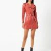 French Connection Etta Vegan Leather Belted Mini Dress