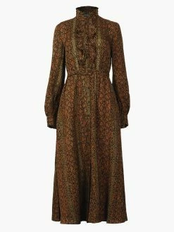 French Connection Erina Drape Ruffle Neck Midi Dress -French Connection Shop 71TGM20 04