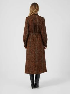 French Connection Erina Drape Ruffle Neck Midi Dress -French Connection Shop 71TGM20 3