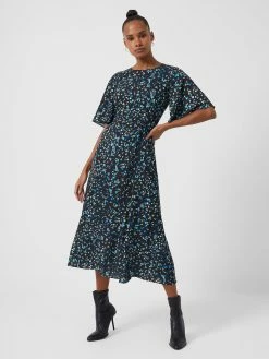 French Connection Shea Ferna Verona Crepe Midi Dress