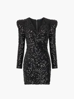 French Connection Samantha Sequins V-Neck Mini Dress -French Connection Shop 71THA01