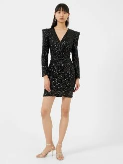 French Connection Samantha Sequins V-Neck Mini Dress