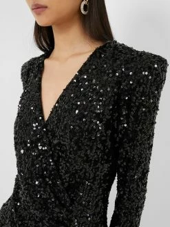 French Connection Samantha Sequins V-Neck Mini Dress -French Connection Shop 71THA01 5261copy