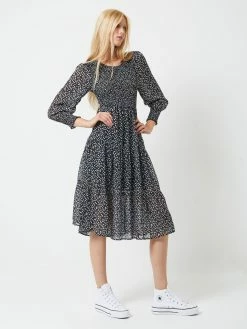French Connection Billi Smocked Midi Dress