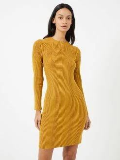 French Connection Joann Mari Plated Rib Mini Dress