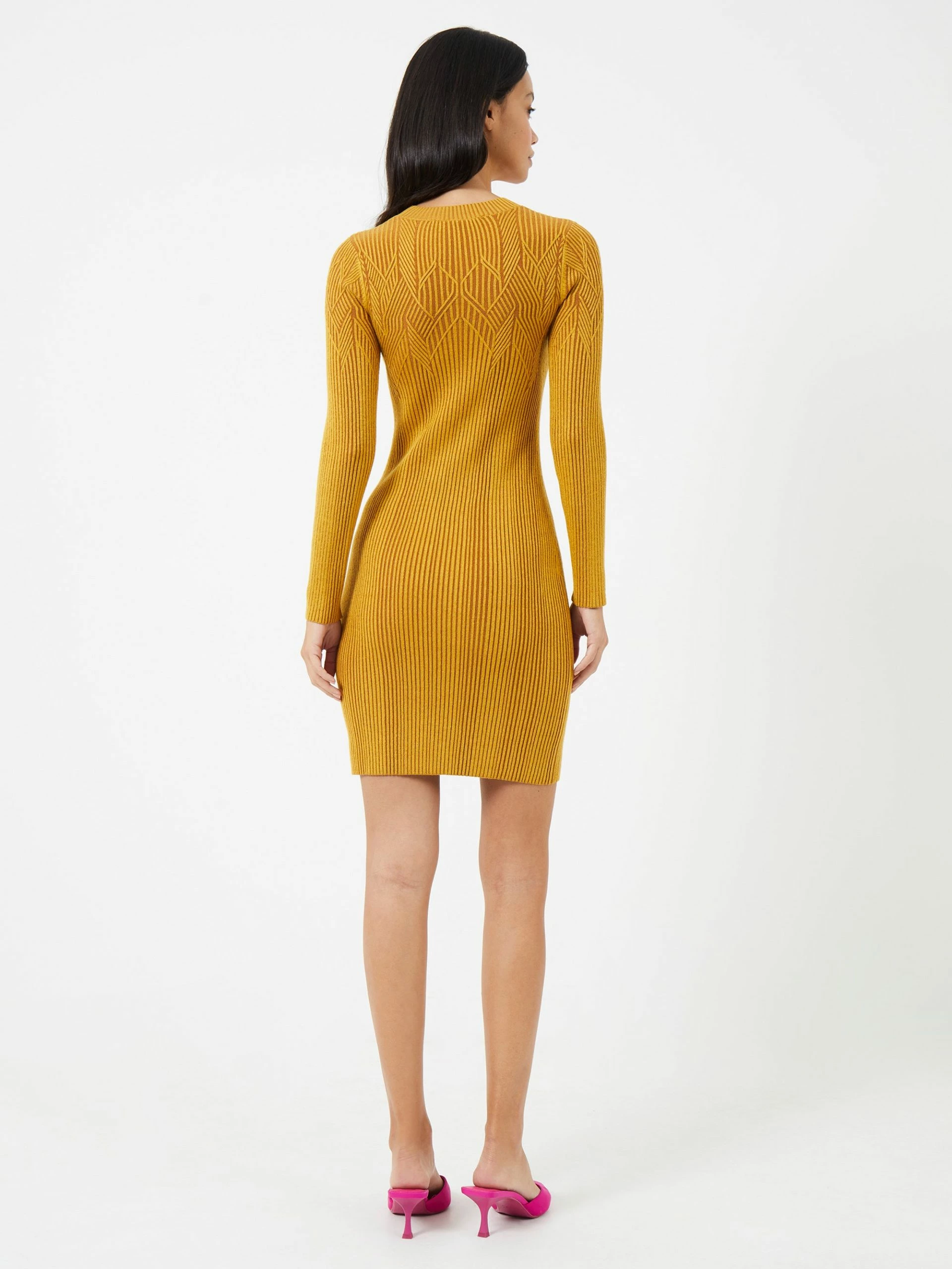 French Connection Joann Mari Plated Rib Mini Dress 6 French Connection Joann Mari Plated Rib Mini Dress - Image 4