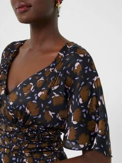 French Connection Ingrid Inu Satin Drape Midi Dress 11 French Connection Ingrid Inu Satin Drape Midi Dress -French Connection Shop 71TOC04 715 copy