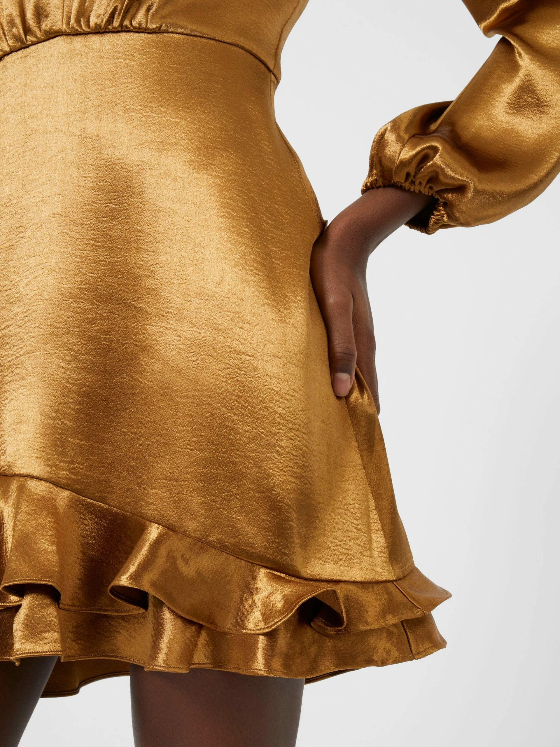 French Connection Denney Satin Ruffle Mini Dress 5 French Connection Denney Satin Ruffle Mini Dress - Image 3